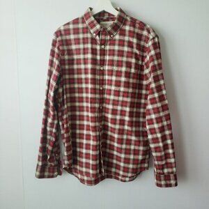 Denim Supply Ralph Lauren Red Plaid Long Sleeve Button Up Shirt size M